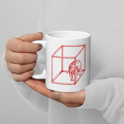 Cube Elephant Sacred Geometry Coffee Mug