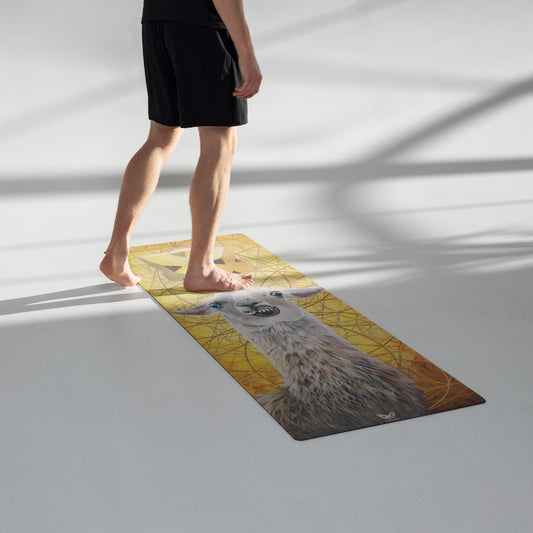 Sacred Geometry Yoga mat with Llama